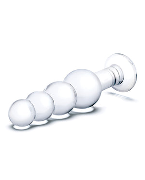Glas Glas 7.25" Glass Beaded Butt Plug - Clear - Image 2