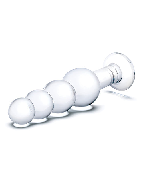 Glas Glas 7.25" Glass Beaded Butt Plug - Clear - Image 2