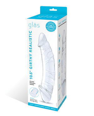 Glas Glas 10.5" Realistic Girthy Glass Double Dong - Clear - Image 2