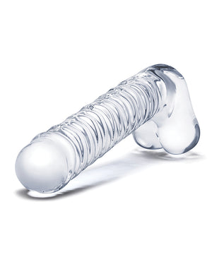 Glas Glas 8" Realistic Ribbed Glass G-Spot Dildo w/Balls - Clear - Image 5