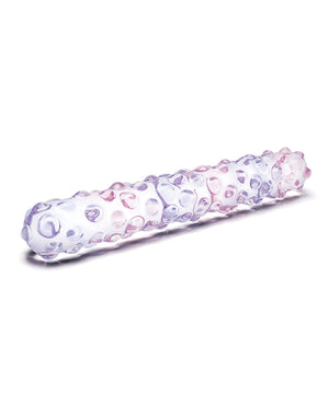 Glas Glas 9" Purple Rose Nubby Glass Dildo - Purple/Pink - Image 5