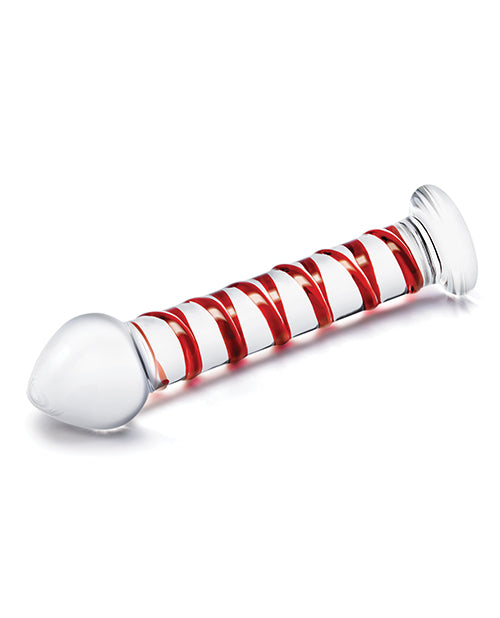 Glas Glas 8" Mr. Swirly Glass Dildo - Red