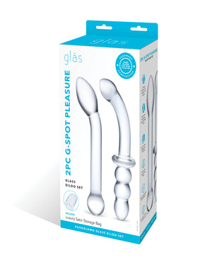 Glas Glas 2 pc G-Spot Pleasure Glass Dildo Set - Clear - Image 2