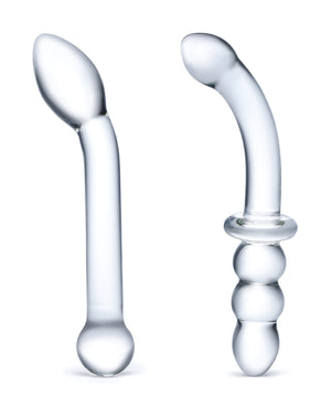 Glas Glas 2 pc G-Spot Pleasure Glass Dildo Set - Clear - Image 3