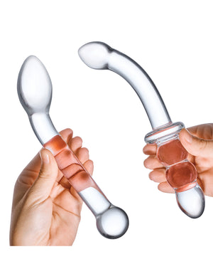 Glas Glas 2 pc G-Spot Pleasure Glass Dildo Set - Clear - Image 5
