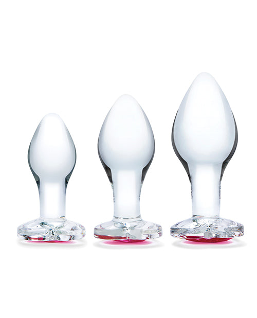 Glas Glas 3 pc Heart Jewel Glass Anal Training Kit - Image 2