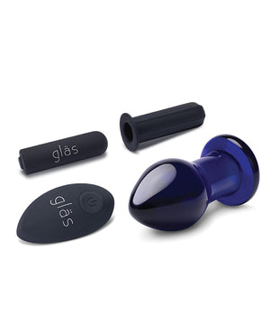 Glas Glas 3.5" Rechargeable Vibrating Butt Plug - Blue - Image 3