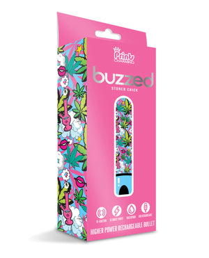 Prints Charming Buzzed 3.5" Rechargeable Bullet - Stoner Chick Blue - Image 3