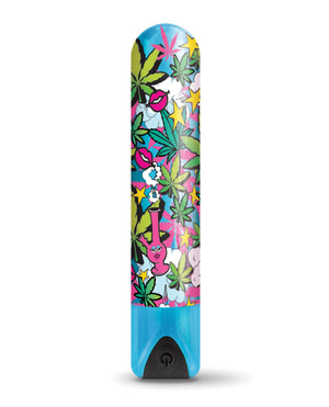 Prints Charming Buzzed 3.5" Rechargeable Bullet - Stoner Chick Blue - Image 4