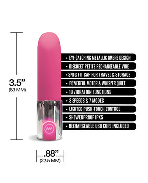 Nixie Smooch Rechargeable Lipstick Vibrator - Pink Ombre - Image 5