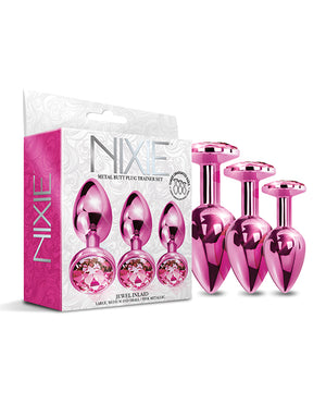 Nixie Nixie Metal Butt Plug Trainer Set w/Inlaid Jewel - Pink Metallic - Image 3