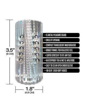 MSTR B8 MSTR B8 Balls to the Wall Clear-View Beaded Stroker - Clear - Image 3