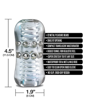 MSTR B8 Head Banger Beaded Clear-View Stroker - Clear - Image 3