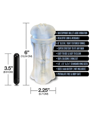 Happy Ending MSTR B8 Squeeze Box Vibrating Pussy Pack - Kit of 5 Clear - Image 4