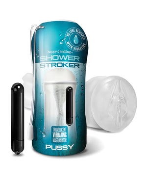 Happy Ending Shower Stroker Vibrating Pussy - Clear