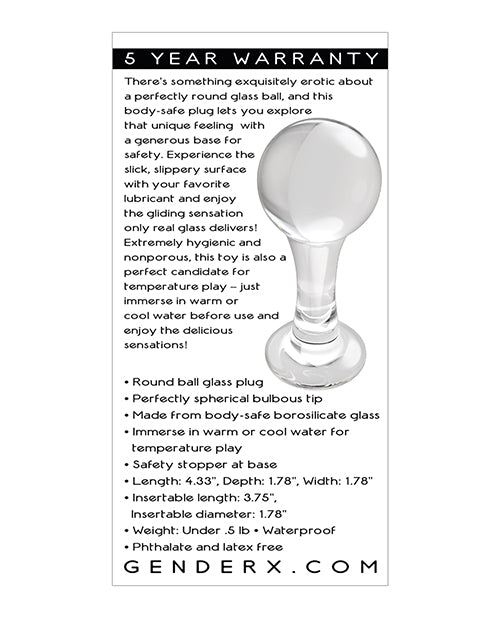 Gender X Gender X The Baller Glass Plug - Clear - Image 2
