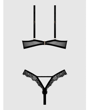 Nadia Lace & Mesh Cutout Teddy - Black 1X/2X - Image 4