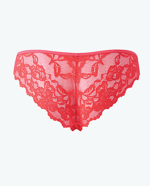 Bella Lace Up Tanga Panty w/Jewel Detail - Coral MD - Image 5