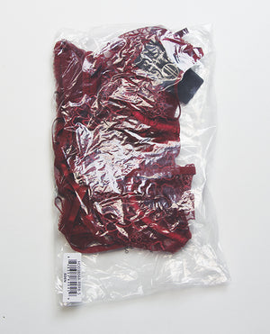 Eden Embroidered Lace & Mesh Teddy w/Garters - Dark Red XL