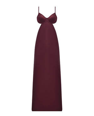 Brigeta Satin Cut Out Long Dress - Burgundy 3X/4X - Image 5