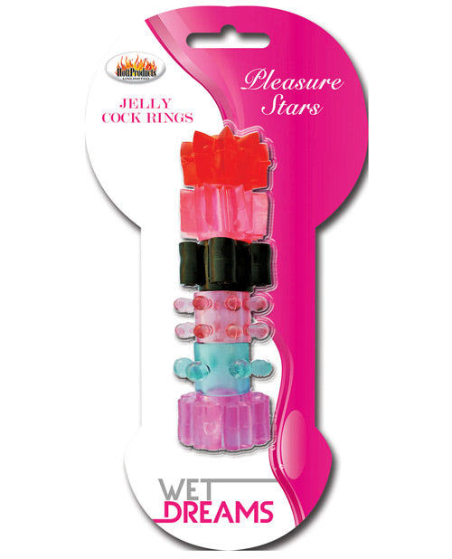 Wet Dreams Wet Dreams Pleasure Stars Jelly Cock Rings (6 Pack)