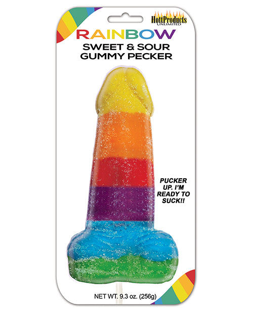 Hott Products Rainbow Sweet &amp; Sour Jumbo Gummy Cock Pop