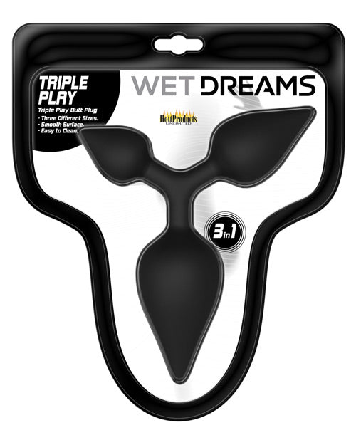 Wet Dreams Wet Dreams Triple Play Anal Plug - Black