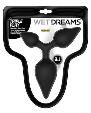 Wet Dreams Wet Dreams Triple Play Anal Plug - Black