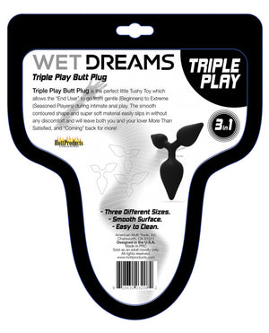 Wet Dreams Wet Dreams Triple Play Anal Plug - Black - Image 2