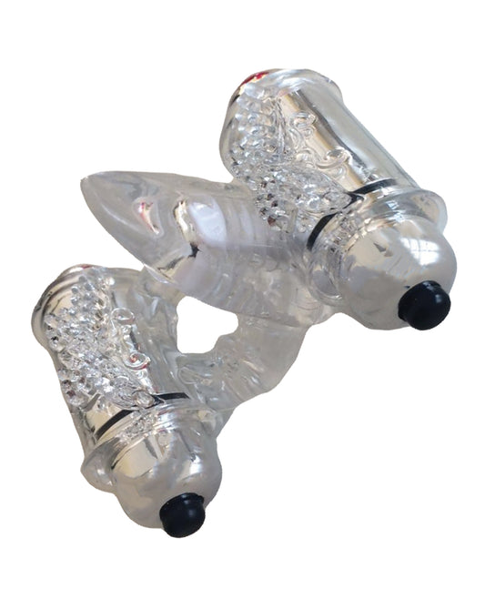 Wet Dreams Wet Dreams Double Down Vibrating Cockring w/Bullet - Image 2