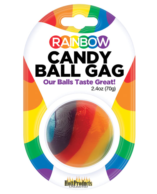Hott Products Rainbow Candy Ball Gag - Strawberry - Image 2
