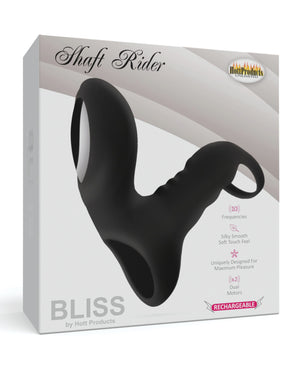 Bliss Bliss Shaft Rider Vibrating Cock Ring Sleeve - Black - Image 3