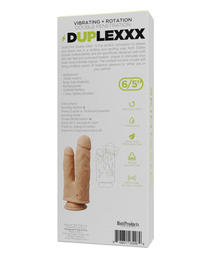 Skinsations Skinsations Duplexx Vibrating &amp; Rotating Double Dildo - Flesh - Image 2