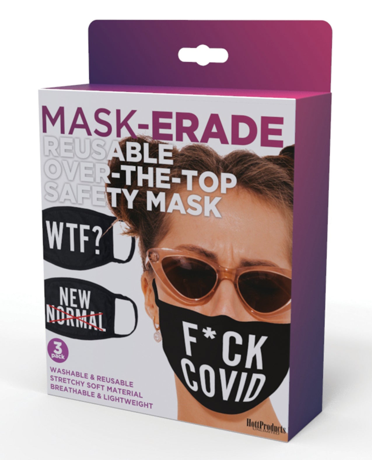 Hott Products Hott Products Mask-erade Masks - F Covid/WTF?/New Normal X Pack of 3