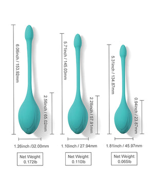 Honey Play Box Bluebell Floral 3 Size &amp; Weight Kegel Ball Exercise Set - Blue - Image 4