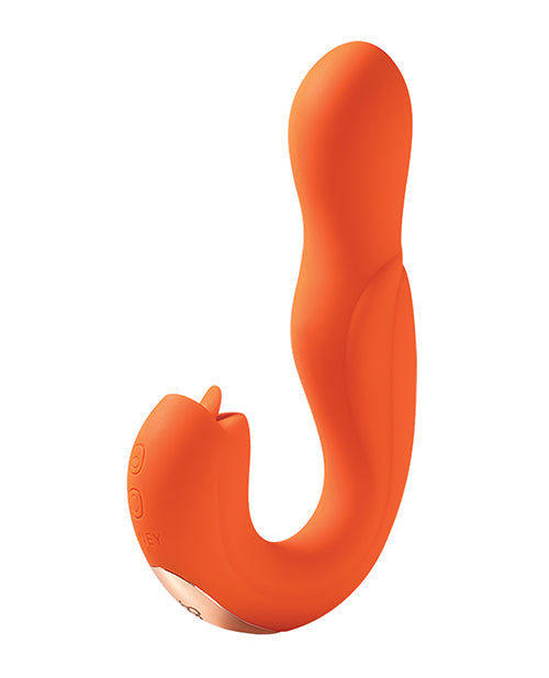 Honey Play Box Joi Pro Rotating Head G-Spot Vibrator &amp; Clit Licker w/Remote - Orange