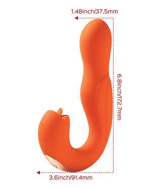 Honey Play Box Joi Pro Rotating Head G-Spot Vibrator &amp; Clit Licker w/Remote - Orange - Image 4