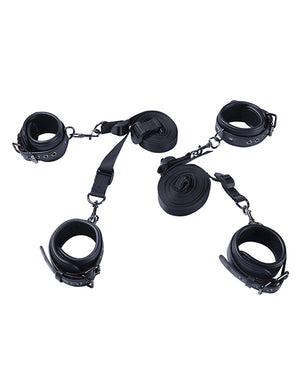 Honey Play Box Kinky Play Box Luxury Bondage Bed Restraint Kit - Black