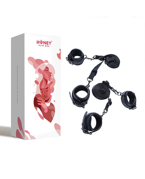 Honey Play Box Kinky Play Box Luxury Bondage Bed Restraint Kit - Black - Image 5