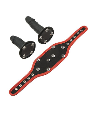 Honey Play Box Kinky Play Box Triple Thrill Strap-On Harness Kit - Black/Red - Image 3