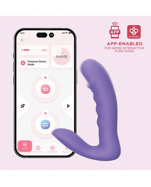 Honey Play Box RORA App-Controlled Rotating G-Spot Vibrator &amp; Clitoral Stimulator - Purple - Image 3