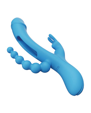 Trilux Kinky Finger Rabbit Vibrator w/Anal Beads - Blue - Image 2