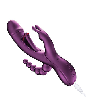 Honey Play Box Trilux Kinky Finger Rabbit Vibrator w/Anal Beads - Purple - Image 4