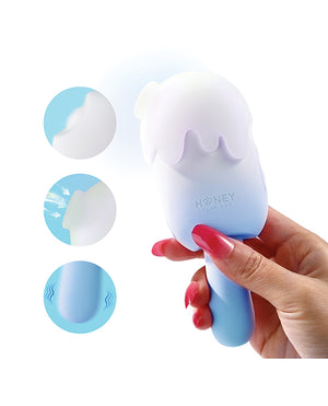 Honey Play Box Bite Me Sucking, Tapping &amp; Vibrating Cream Pop Stimulator - Blue/White - Image 5