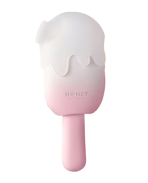 Honey Play Box Bite Me Sucking, Tapping &amp; Vibrating Cream Pop Stimulator - Pink/White