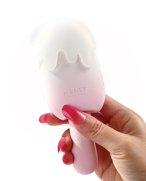Honey Play Box Bite Me Sucking, Tapping &amp; Vibrating Cream Pop Stimulator - Pink/White - Image 2