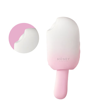 Honey Play Box Bite Me Sucking, Tapping &amp; Vibrating Cream Pop Stimulator - Pink/White - Image 4
