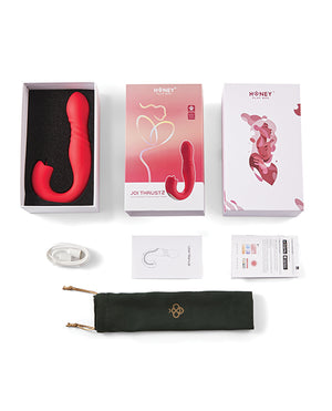Honey Play Box Joi Thrust 2 Thrusting G-Spot Vibrator &amp; Clit Licker - Red - Image 3