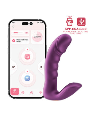 Honey Play Box RORA 2 Pressure Sensing App-Controlled Rotating G-Spot Vibrator &amp; Clitoral Stimulator - Purple - Image 3