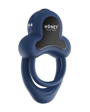 Honey Play Box Anello Vibrating Double Cock Ring w/Clitoral Stimulator - Blue - Image 2